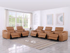 1116 Divanitalia 8-Piece Modular Power Reclining Sofa & Loveseat Set in Top Grain Italian Leather with 5 Power Recliners & Power Headrests - Cognac - SKU 1116-COGNAC-8.5-HT - view 2