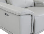 9762 Divanitalia 3-Piece Modular Power Reclining Console Loveseat with 2 Power Recliners in Top Grain Italian Leather