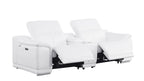 9762 Divanitalia 3-Piece Modular Power Reclining Console Loveseat with 2 Power Recliners in Top Grain Italian Leather