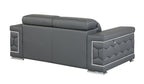 692 Divanitalia 2-Piece Sofa Set with Adjustable Headrest in Top-grain Italian Leather - Dark Grey - SKU 692- DARK GRAY 2PC (S/L) - GROUP - view 9