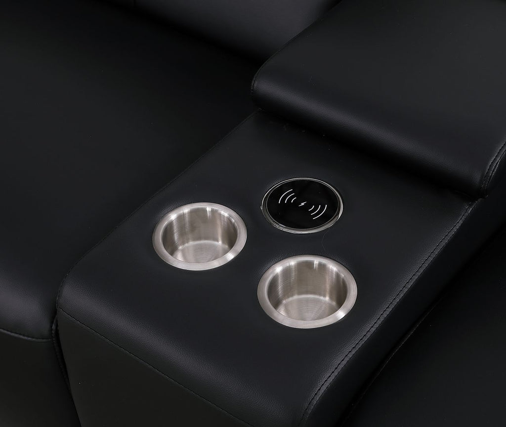 1208 12 Piece U-Shaped Leather Sectional Sofa with 4 Power Recliners & Power Headrest