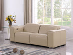 1208 Genuine Leather Dual Power Reclining Loveseat - Beige - SKU 1208-BEIGE-2.2-HT