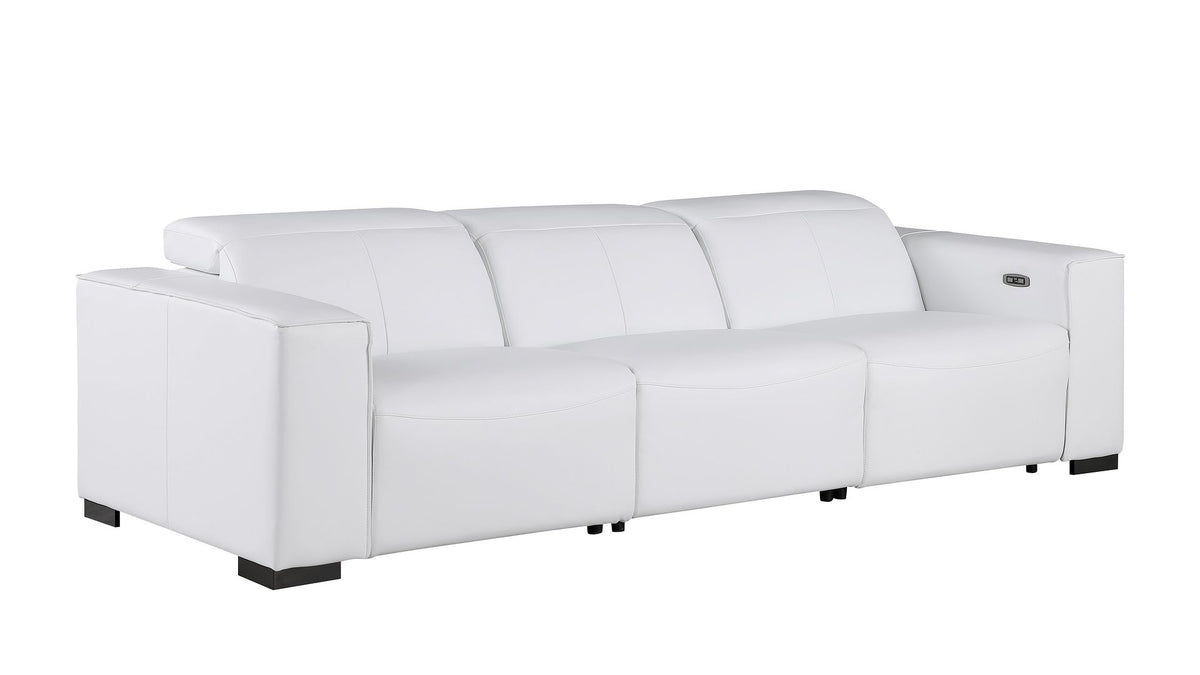 1208 Modular Leather Set with 5 Power Recliners & Power Headrests - White - SKU 1208-WHITE-7.5-HT-3PC - view 5