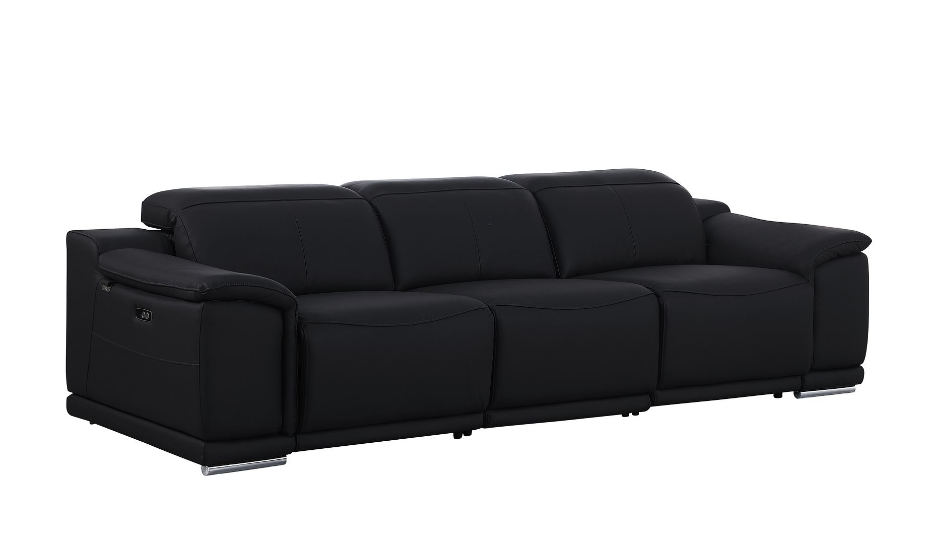 9762 Divanitalia 3-Piece Modular Power Reclining Sofa with 3 Power Recliners in Top Grain Italian Leather