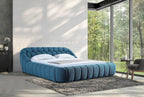 Eastern King Yolonda - Modern Dark Teal Fabric Bed - Modern Dark Teal Fabric Bed