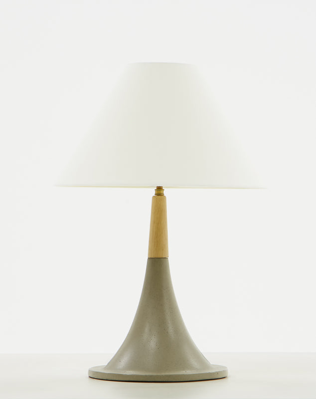 Nunez Modern Concrete & Oak Table Lamp
