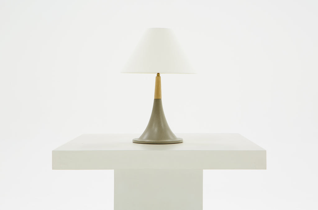 Nunez Modern Concrete & Oak Table Lamp