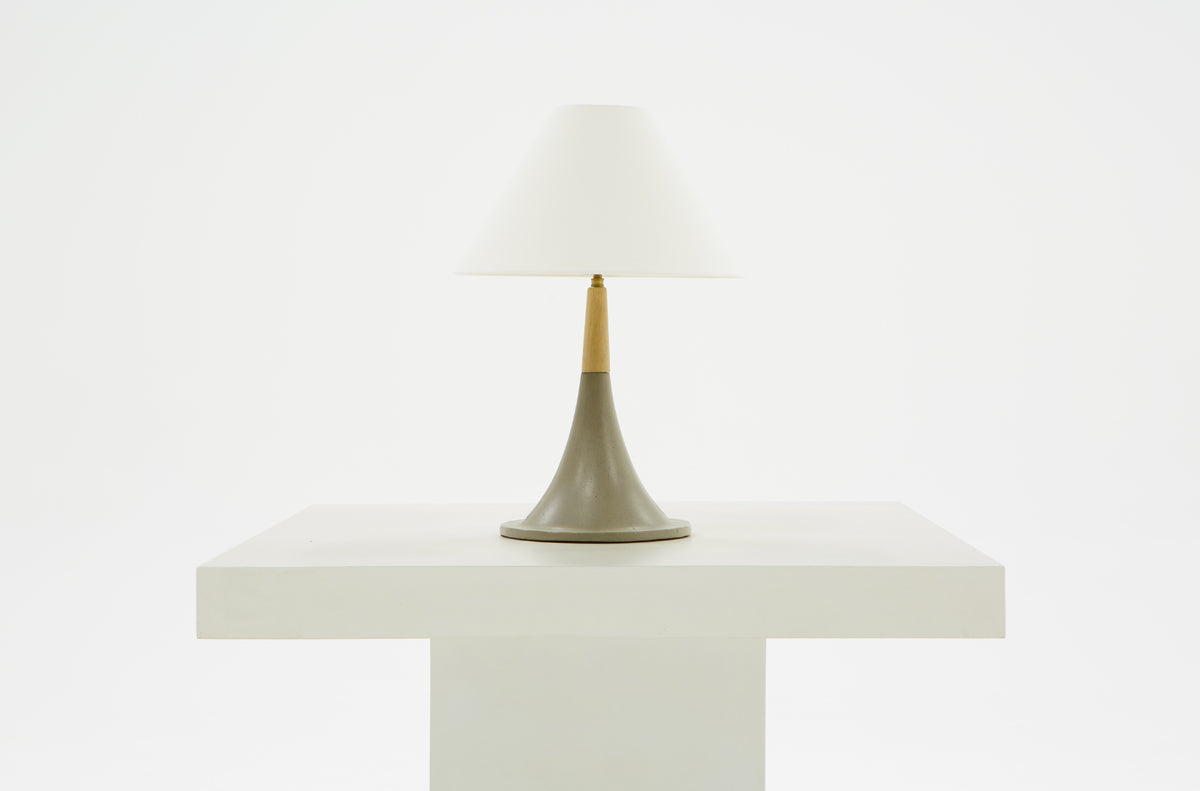 Nunez Modern Concrete & Oak Table Lamp