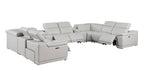 9762 Divanitalia 10-Piece U-Shaped Top Grain Italian Leather Sectional Sofa with 4 Power Recliners