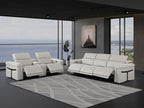 1126 Divanitalia 6-Piece Modular Power Reclining Sofa and Console Loveseat Set in Top Grain Italian Leather with 5 Power Recliners & Power Headrests - Light Grey - SKU 1126-LT_GREY-6.5-HT - view 2