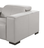 1208 6-Piece L-Shaped Leather Reclining Sectional Sofa with 3 Power Recliners