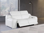 1116 Divanitalia 2-Piece Modular Power Reclining Loveseat in Top Grain Italian Leather with 2 Power Recliners & Power Headrests