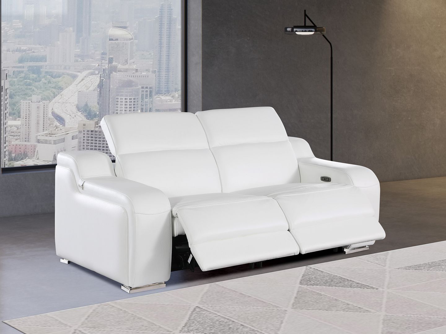 1116 Divanitalia 2-Piece Modular Power Reclining Loveseat in Top Grain Italian Leather with 2 Power Recliners & Power Headrests