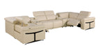 1126 Divanitalia 8-Piece U-Shaped Sectional Sofa in Top Grain Italian Leather with 2 Power Recliners & Power Headrests