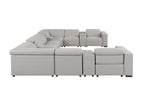 1208 12 Piece U-Shaped Leather Sectional Sofa with 4 Power Recliners & Power Headrest