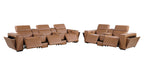 1224 Divanitalia 8-Piece Modular Power Reclining Sofa & Loveseat Set in Top Grain Italian Leather with 5 Power Recliners & Power Headrests - Cognac - SKU 1224-COGNAC-8.5-HT-2PC - view 5
