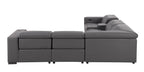 1208 6-Piece L-Shaped Leather Reclining Sectional Sofa with 3 Power Recliners