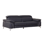 727 Divanitalia Sofa with Adjustable Headrest in Top-grain Italian Leather - Navy - SKU 727-S-NAVY - view 2