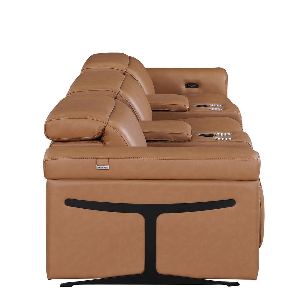 1126 Divanitalia 5-Piece Modular Power Reclining Sofa in Top Grain Italian Leather with 3 Power Recliners & Power Headrests