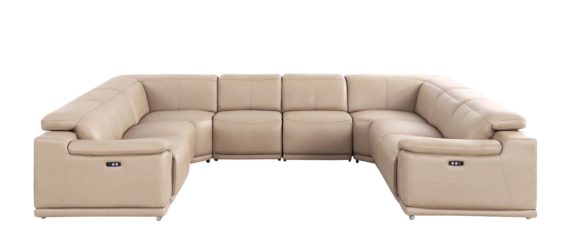 2679 8-Piece U-Shaped Power Reclining Sectional Sofa in Genuine Leather - 4 Recliners