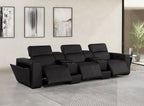 1224 Divanitalia 5-Piece Modular Power Reclining Sofa in Top Grain Italian Leather with 3 Power Recliners & Power Headrests - Black - SKU 1224-BLACK-5.3-HT - view 2