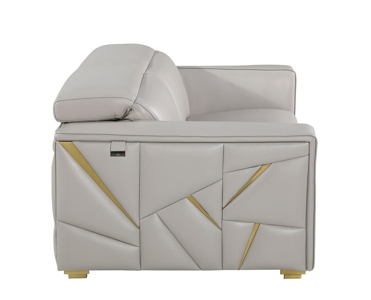 1120 Divanitalia Loveseat with Adjustable Headrest in Top-grain Italian Leather - Light Grey - SKU 1120-LT-GREY-L - view 5
