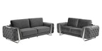 1051 Divanitalia Beige 3-Piece Sofa Set in Velvet Fabric - Dark Grey - SKU 1051-DK-GRAY-2PC - view 2