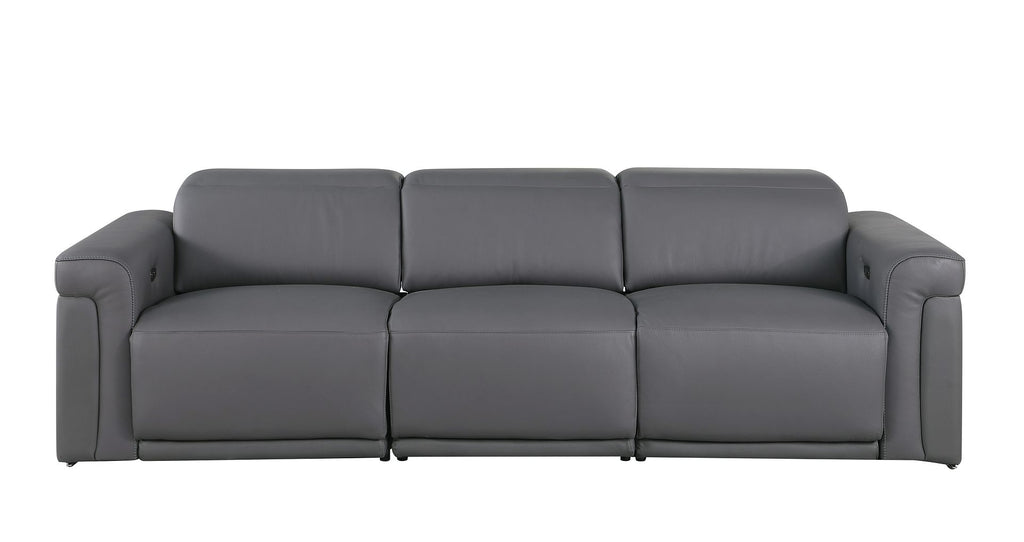 1126 Divanitalia 3-Piece Modular Power Reclining Sofa in Top Grain Italian Leather with 2 Power Recliners & Power Headrests