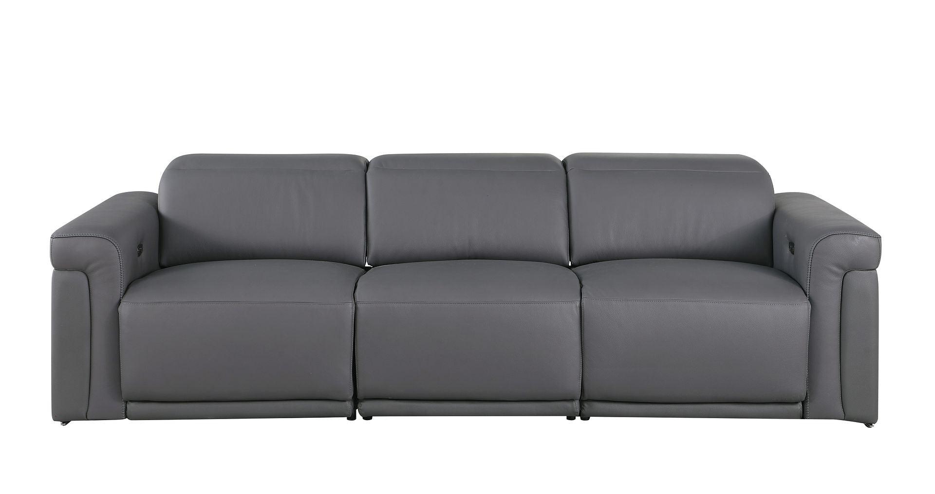 1126 Divanitalia 3-Piece Modular Power Reclining Sofa in Top Grain Italian Leather with 2 Power Recliners & Power Headrests