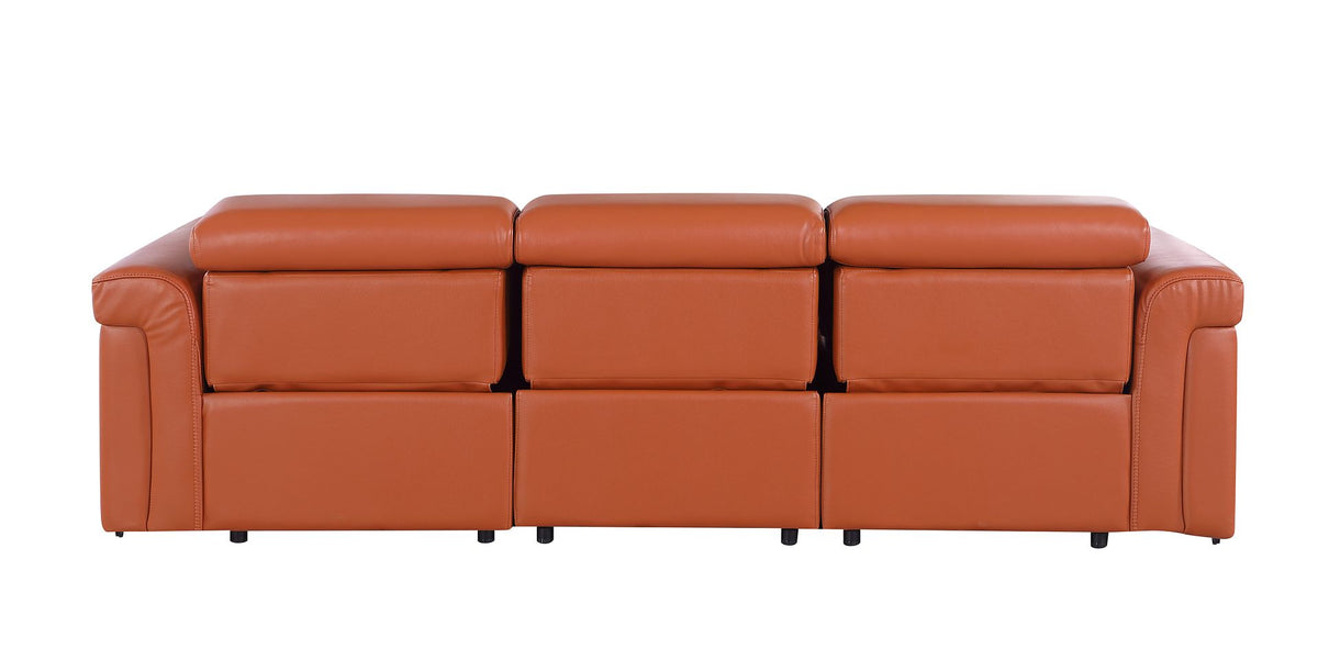 1126 Divanitalia 3-Piece Modular Power Reclining Sofa in Top Grain Italian Leather with 3 Power Recliners & Power Headrests - Camel - SKU 1126-CAMEL-3.3-HT - view 7
