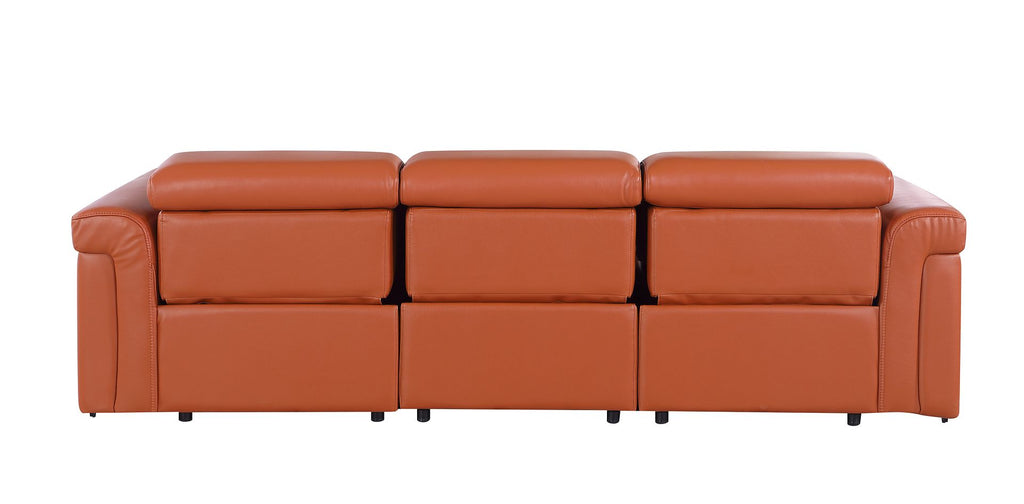 1126 Divanitalia 3-Piece Modular Power Reclining Sofa in Top Grain Italian Leather with 3 Power Recliners & Power Headrests