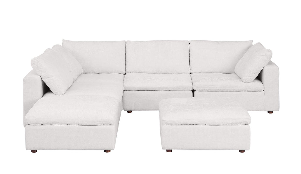 1100 Divanitalia 6-Piece Left Arm Facing 3-Seat Sectional Sofa - Top-grain Italian Leather