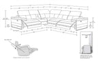 1246 Divanitalia 5-Piece L-Shaped Modular Power Reclining Sectional Sofa with Power Headrests - Top Grain Italian Leather