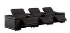 9762 Divanitalia 5-Piece Modular Power Reclining Sofa and Loveseat Set with 3 Power Recliners in Top Grain Italian Leather