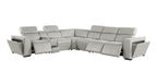 1224 Divanitalia 7-Piece L-Shaped Sectional Sofa in Top Grain Italian Leather with 3 Power Recliners & Power Headrests - Light Grey - SKU 1224-LT-GREY-7PC-3PWR-SECTIONAL - view 4