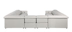 1126 Divanitalia 8-Piece U-Shaped Sectional Sofa in Top Grain Italian Leather with 4 Power Recliners & Power Headrests