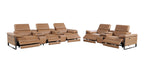 1246 Divanitalia Modular Power Reclining Dual Console Sofa and Console Loveseat Set with Power Headrests - Top Grain Italian Leather - Cognac - SKU 1246-COGNAC-8.5-HT-2PC - view 5
