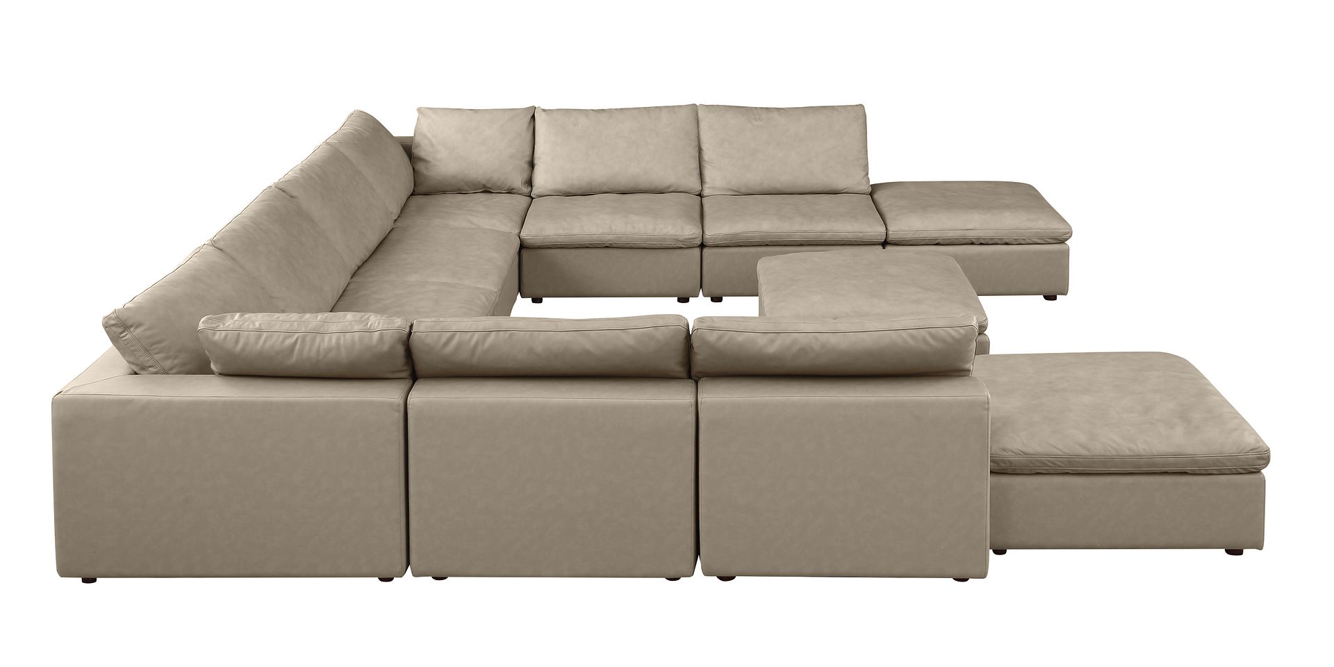 1100 Divanitalia Top-grain Italian Leather 11-Piece Sectional Sofa with Chaise