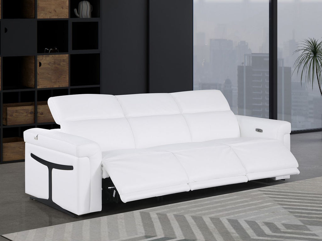 1126 Divanitalia 3-Piece Modular Power Reclining Sofa in Top Grain Italian Leather with 3 Power Recliners & Power Headrests