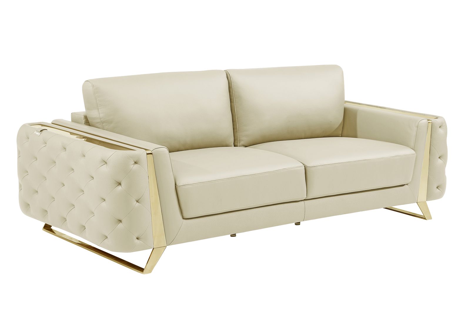 1050 Divanitalia 3-Piece Sofa Set in Top-grain Italian Leather - Beige - SKU 1050-BEIGE-2PC - view 4