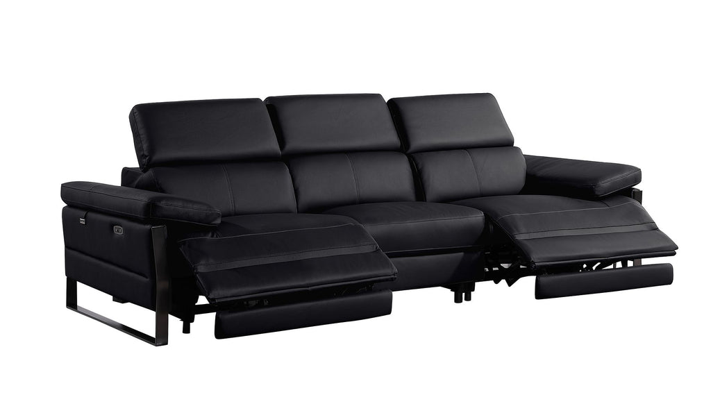 1246 Divanitalia Modular Power Dual Reclining Sofa with Power Reclining Headrests - Top Grain Italian Leather - Black - SKU 1246-BLACK-3.2-S-HT - view 5