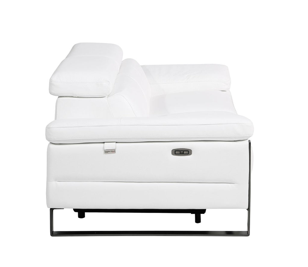 1246 Divanitalia Top Grain Italian Leather Loveseat with Power Headrest - White - SKU 1246-WHITE-2.2-HT - view 8