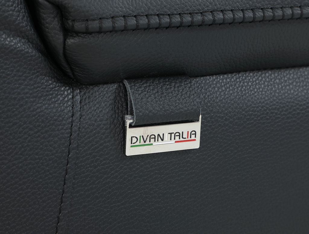 9762 Divanitalia 3-Piece Modular Power Reclining Console Loveseat with 2 Power Recliners in Top Grain Italian Leather