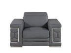 296 Modern Genuine Leather 3-Piece Sofa Set - Grey - SKU 296-GREY-3PC - view 7