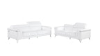 1140 Divanitalia 2-Piece Sofa Set with Adjustable Headrest in Top-grain Italian Leather - White - SKU 1140-WHITE-2PC - view 2