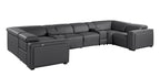 1224 Divanitalia 8-Piece U-Shaped Sectional Sofa in Top Grain Italian Leather with 4 Power Recliners & Power Headrests