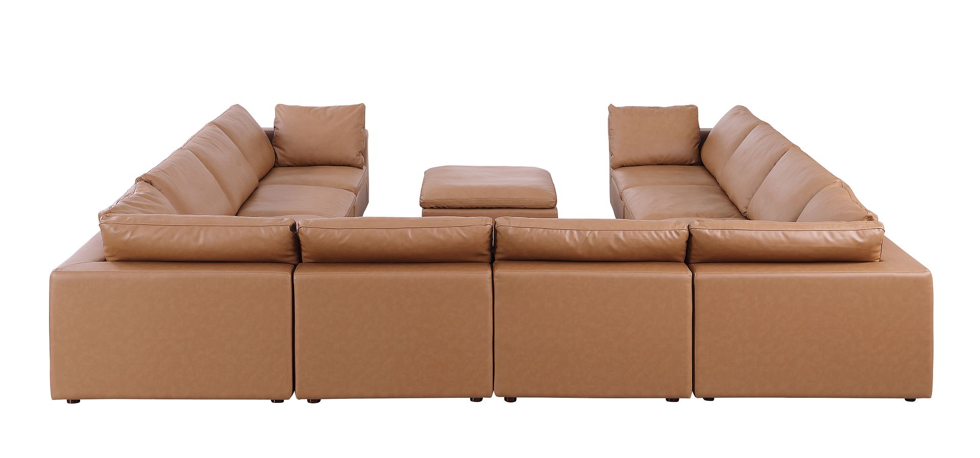 1100 Divanitalia 11-Piece U-Shaped Sectional Sofa in Top-grain Italian Leather