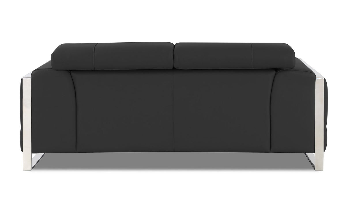 903 Divanitalia Loveseat with Adjustable Headrest in Top-grain Italian Leather - Dark Grey - SKU 903-L-DARK GRAY - view 4