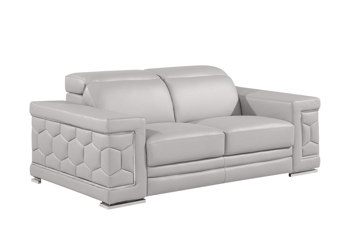 296 Modern Genuine Leather 2-Piece Sofa Set - Light Grey - SKU 296-LT-GREY-2PC - view 7