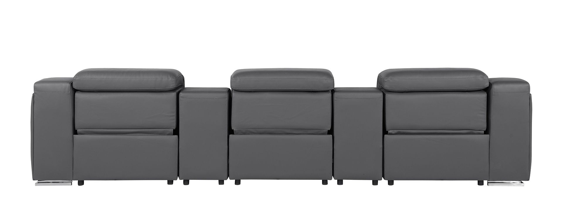 1116 Divanitalia 5-Piece Modular Power Reclining Sofa in Top Grain Italian Leather with 3 Power Recliners & Power Headrests